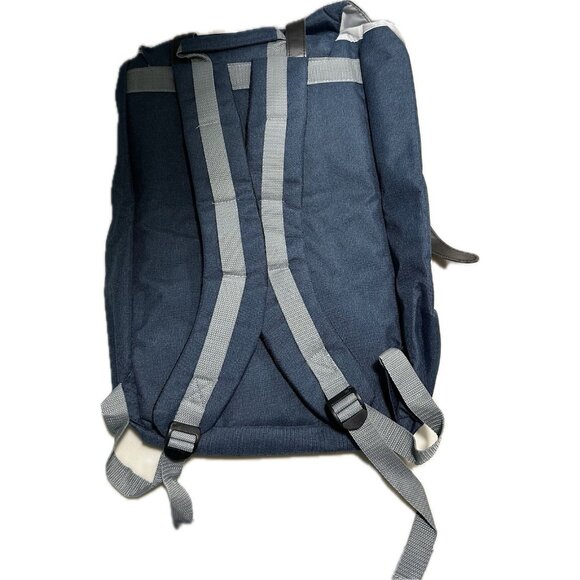 Canvas Backpack Rucksack Navy Blue Hipster Bag 18”x15” - Picture 5 of 5